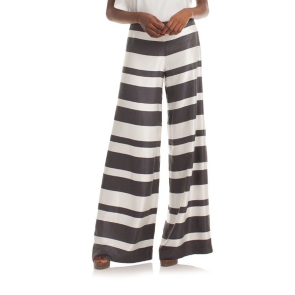 Trina Turk Pants - Trina Turk Wide Leg Palazzo Pants Blue and White Stripes Size 8